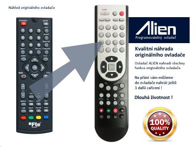 Diaľkový ovládač ALIEN STB FTE MAX T200 HD náhrada