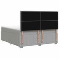 vidaXL Posteľ boxspring s matracom Svetlosivá 200 x 200 cm Látka