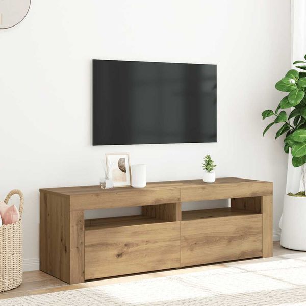 vidaXL TV skrinka s LED dub artisan 140x36,5x40 cm kompozitné drevo
