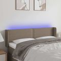 vidaXL Čelo postele s LED sivohnedé 147x16x78/88 cm látka