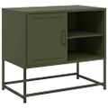 vidaXL TV skrinka olivovozelená 68x39x60,5 cm oceľ