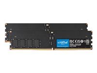 Crucial - DDR5 - modul - 64 GB: 2 x 32 GB - DIMM 288-pin - 3200 MHz / PC5-51200 - CL52 - 1.1 V - hodinový nepredspracovaný - on-die ECC - čierna