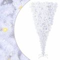 vidaXL Umelý vianočný stromček s 300 LED-i Biela 240 cm PVC a oceľ