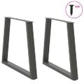 vidaXL Nohy k jedálenskému stolu v tvare V, 2 ks, antracitové, 70 x (72 – 73,3) cm, oceľ