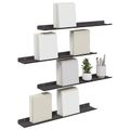 vidaXL Závesná polica 4 ks Čierny 60 x 8,5 x 2,5 cm Oceľ