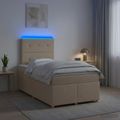 vidaXL Posteľ boxspring s matracom Krémová 120 x 190 cm Látka