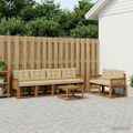 vidaXL Záhradná súprava gaučov 7 ks Prírodná a béžová