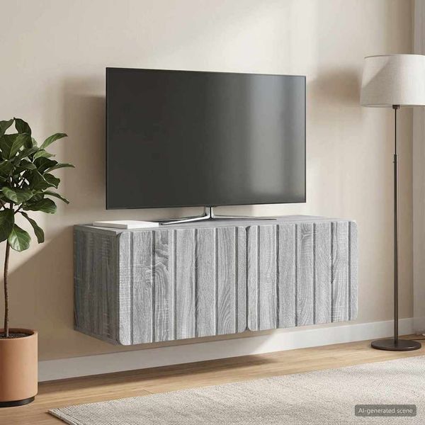 vidaXL Nástenná TV skrinka Nástenný Sivá sonoma 78,5 x 31 x 30 cm