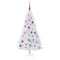vidaXL Umelý vianočný stromček Biela 150 cm PVC a oceľ