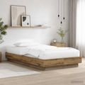 vidaXL Posteľový rám s LED Dub artisan 80 x 200 cm Kompozitné drevo