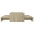 vidaXL Zasúvacie stolíky, dub sonoma 100x100x26,5 cm, kompozitné drevo