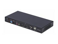 Startech 2-Port Dual-Monitor DP KVM Switch w/Video Matrix, 4K 60Hz - Prepínač KVM / audio / USB - 2 x KVM / zvuk / USB - 1 miestny používateľ - desktop - kompatibilný s TAA