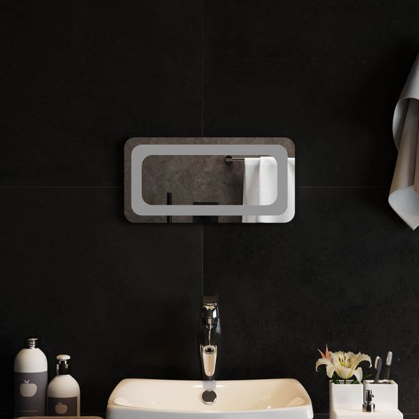 vidaXL Zrkadlo do kúpeľne s LED Priehľadná 40 x 20 cm tvrdené sklo