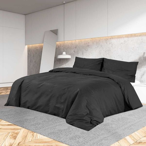 vidaXL Súprava obliečok na paplón čierna 240x220 cm ľahké mikrovlákno