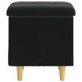 vidaXL Ottoman s Úložným Priestorom Čierny 40 x 40 x 45 cm Zamat