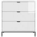 vidaXL Servírovacia skriňa Vysoký lesk bielej 79,5 x 33 x 82 cm