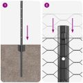 vidaXL Hexagonálny plot s stĺpom 25 x 0,4 m PVC potiahnutá oceľ Sivá