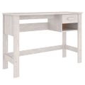 vidaXL Písací stôl HAMAR, biely 110x40x75 cm, borovicový masív