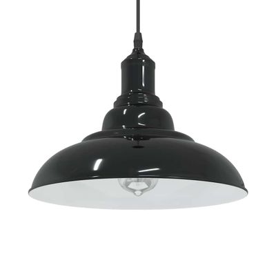 vidaXL Závesná lampa s nastaviteľnou výškou E27 lesklá čierna Ø 31 cm kovová
