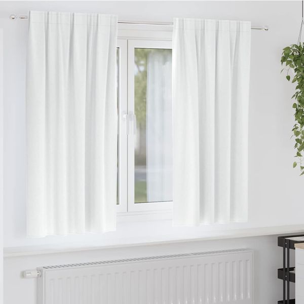 vidaXL Záclony na zatemnenie s krúžkami 2 pcs Jasná biela 175 x 140 cm
