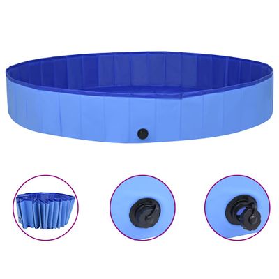 vidaXL Skladací bazén pre psov modrý 300x40 cm PVC