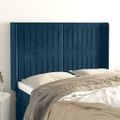 vidaXL Čelo postele so záhybmi tmavomodrá 147x16x118/128 cm zamat