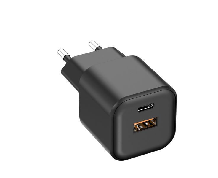 Setty wall charger USB-A + USB-C 20W LSGaN-AC-201 black