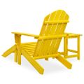 vidaXL Záhradná stolička Adirondack s otomanom a stolíkom jedľa žltá