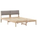 vidaXL Rám postele Hnedá a taupe 140 x 200 cm Borovicový masív