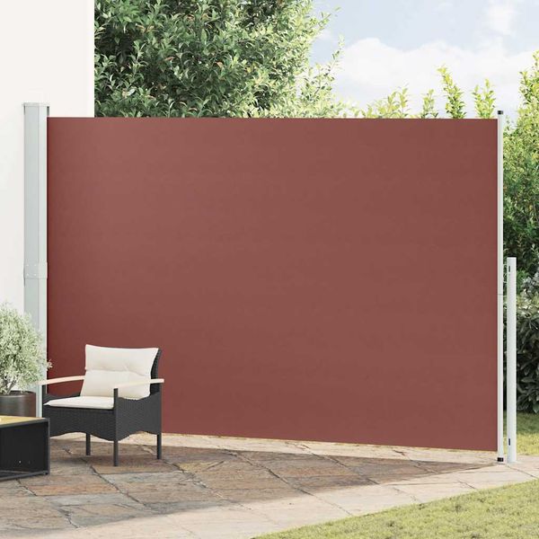 vidaXL Zaťahovacia bočná markíza na terasu 220x500 cm, hnedá