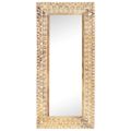 vidaXL Ručne vyrezávané zrkadlo 110x50x2,6cm mangovníkové drevo