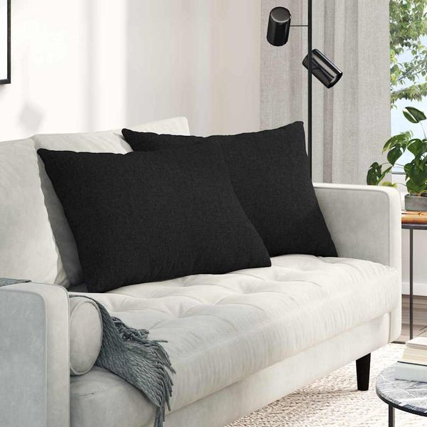 vidaXL Vankúše na pohovku 2 pcs Čierna 70 x 50 cm látka