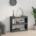 vidaXL Knižnica/deliaca stena sivá 80x30x71,5 cm masívna borovica