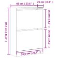 vidaXL Botník betónovo sivý 60x21x87,5 cm kompozitné drevo