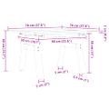 vidaXL Konferenčný stolík v tvare Y 70x70x40 cm borovica a oceľ