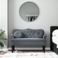 vidaXL Lavica s vankúšmi, tmavosivá, 120,5x65x75 cm, zamat