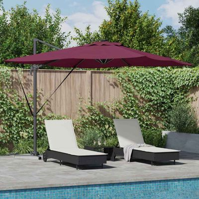 vidaXL Slnečník Bordeaux červená 286 x 284 x 270 cm Hliník a polyester