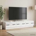 vidaXL TV skrinka Biela s vysokým leskom 147 x 34,5 x 27 cm