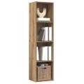 vidaXL skrinka na knihy/TV skrinka Staré drevo 36x30x143cm Drevo