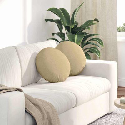 vidaXL Vankúše na sedenie 2 pcs Šedá zelená Ø 40 cm Kordúrová tkanina