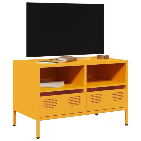 vidaXL TV skrinka horčicovožltá 68x39x43,5cm oceľ valcovaná za studena