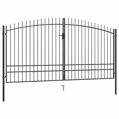 vidaXL Dvojkrídlová plotová bránka Woerden s vrchnou časťou v tvare oštepu 400x249,5 cm