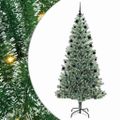 vidaXL Umelý vianočný stromček, snehom obalený, s LED svetlom 210 cm