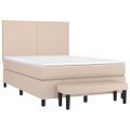 vidaXL Boxspring posteľ s matracom kapučínová 140x190 cm umelá koža