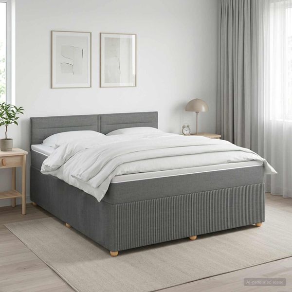 vidaXL Posteľ boxspring s matracom Tmavosivá 140 x 190 cm Látka