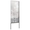 vidaXL Záhradná clona na súkromie Kvetinový Strieborná 50 x 140 cm