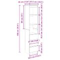 vidaXL Highboard White 37,5x35x180 cm Konštruktérske drevo