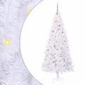 vidaXL Umelý vianočný stromček s 300 LED-i Biela 210 cm PVC a oceľ