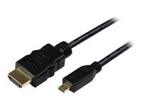 Kábel HDMI s ethernetom - HDMI s pínmi (samec) na 19-pín micro HDMI typ D s pínmi (samec) - 50 cm - čierna