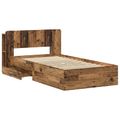 vidaXL Rám postele so skladom Staré drevo 90 x 190 cm Kompozitné drevo